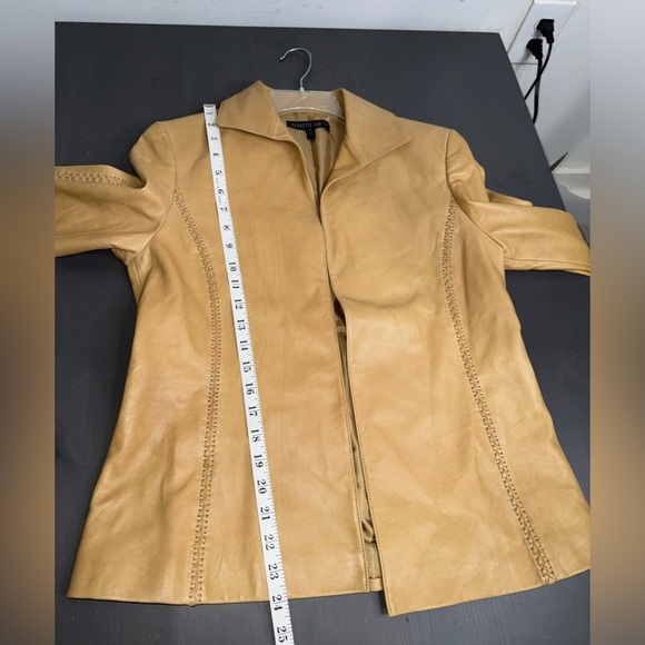 Lafayette 148 NY Women's Tan Leather Southwestern Jacket - Picture 12 of 12